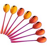 Buyer Star 4 Sets de Palillos Coreanos Cucharas Coreana Tenedor Acero Inoxidable Juego de Cuchara Palillos Tenedores Servicio de vajilla de Cocina para 4 Personas