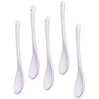 hacoly 5&nbsp;unidades Cer&aacute;mica T&eacute; Cuchara Caf&eacute; Miel cucharas de mermelada Durable sopa cuchara cocina herramientas&nbsp;&ndash;&nbsp;13&nbsp;* 2,3&nbsp;cm&nbsp;&ndash;&nbsp;Color Blanco