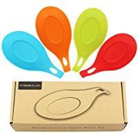 Meeaja, apoya cuchara de 100 % silicona de grado alimenticio, grande, colorida