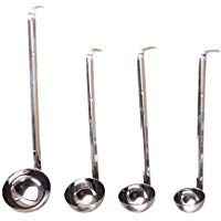 BESTONZON 4pcs Cucharada de Sopa cuchar&oacute;n de Acero Inoxidable con manija enganchada cucharas de Mango Largo Cuchar&oacute;n Servir sopas cuchar&oacute;n para Cocina de Sopa Herramientas de Cocina agitador