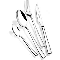 Monix Siena Set de Cubiertos 24 Piezas, con Acabado Pulido Brillante, Acero Inoxidable, Dise&ntilde;o contempor&aacute;neo para Todo Tipo de cocinas y mesas, Espesor 3 mm