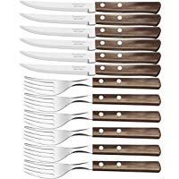 Tramontina 21199/911 Conjunto Steak-Set, 12 Teilig con Mango marr&oacute;n 2-Remaches