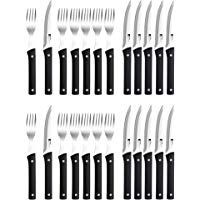 Masterpro PK1181 Set cuberter&iacute;a 24 Piezas Tenedores y Cuchillos, Negro