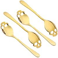 Cucharas de calavera de acero inoxidable, 4 unidades, para az&uacute;car, t&eacute;, caf&eacute; y postres
