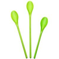 BESTONZON 3pcs mango largo de cocina de pl&aacute;stico cocina cuchara de mezcla taza de t&eacute; cuchara caf&eacute; revuelva cucharas