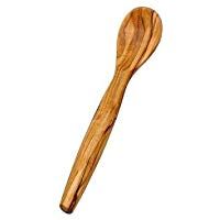 Madera de olivo Sal Cuchara grande Cuchara para sal Cubiertos Aprox. 11 cm con bonito Grano &uacute;nico de Olivas madera Producto natural