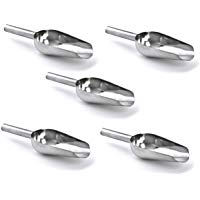 homiki pala de acero inoxidable para caramelos, granos, az&uacute;car, harina, Cereales, frutos secos, cubitos de hielo, comida, para Bar y cocina, 5 unidades