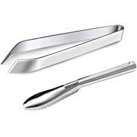 YFOX Pinzas de Acero Inoxidable Pinzas de Cocina Aleta humanoide Pescado y raspador de Pescado