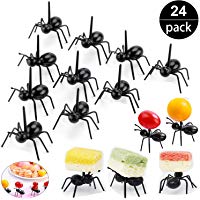 OOTSR Postre de Fruta palillo de Dientes Forks para el hogar Decoraci&oacute;n del Partido Las Hormigas de pl&aacute;stico Animales Aperitivo Forks 24 Piezas Negro de Cocina Tenedores de Partido de la Barra