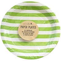 Paper Party Plates Stripes - Vajilla biodegradable Decoraciones ECO desechables para bodas de cumplea&ntilde;os -23cm / 9"