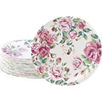 80 paquetes de 9 pulgadas plato desechable dise&ntilde;o floral