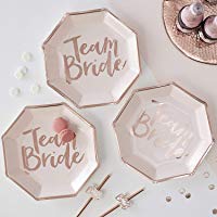 ROSE GOLD FOILED TEAM BRIDE PAPER PLATES - TEAM BRIDE
