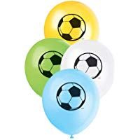 Unique Party Globos de L&aacute;tex Fiesta de F&uacute;tbol, 8 Unidades, 30 cm (27315)