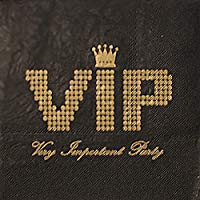 20 Servilletas de papel "VIP" negro y de oro