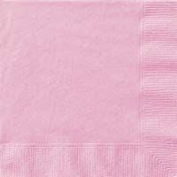Unique Party Paquete de 50 servilletas de papel Color rosa claro 16.5 cm 30875
