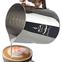 kimking 350&nbsp;ml Jarra de leche jarra de leche para cappuccino (acero inoxidable Caf&eacute; Latte Art bilance de medici&oacute;n de dos lados