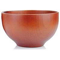 Tradicional japon&eacute;s de arroz c&aacute;scara o de sopa cuenco de madera artesanales - 12 cm - protector de pantalla para arroz, sopas, postres, hay restaurante barato