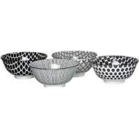 Ritzenhoff & Breker Juego de platos postre Takeo, 4&nbsp;piezas, 22&nbsp;cm de di&aacute;metro, porcelana, color blanco y negro