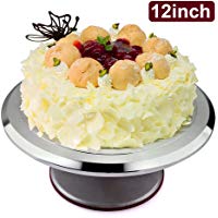 Uten Bandejas para Tartas de Acero Inoxidable Plato Giratorio de la Torta Soporte de Decoraci&oacute;n de Pasteles 12 Inch