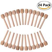 Cucharas para la miel, 24pcs mini varillas de madera de miel para dispensar tarros de miel de Mermelada Miel Palo Barra para Dispensar, Recoger, Agitar Miel Wooden Honey Dippers