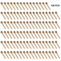 Favson - 100 unidades de mini palos de madera para cortar miel de 7,62 cm, envueltos individualmente, para tarro de miel, dispensador de miel, recuerdos de boda, regalos de fiesta