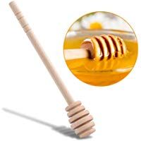 Semine Wood Honey Spoon Stir Bar for Honey Jar Supplies Long Handle Mixing Stick Jam Coffee Stir Bar