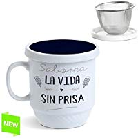 TAZA CON FILTRO FRASE ""SABOREA""