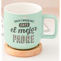 Mr. Wonderful WOA08864ES Taza &Uacute;nico e inigualable, Eres el Mejor Padre (Espanol), Cer&aacute;mica,, 8x7.3x4 cm