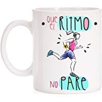 MardeT&eacute; Taza Que el Ritmo no Pare. Taza Regalo para Deportistas. Taza Running