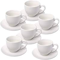 Alpina 871125285358&nbsp;&ndash;&nbsp;Set de tazas de espresso con platos, cer&aacute;mica blanca (12&nbsp;unidades) 31 x 17,5 x 7 cm