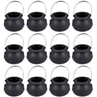 VOSAREA 12 Mini tarros de Caramelo Kettles Multiusos Novelty Candy Holder Pot con asa Suministros de Halloween