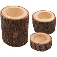 Healifty Portavelas de Madera Maceta para Cactus Plantas Flores Suculentas en Forma de &Aacute;rbol Decoraciones para Boda Fiesta Hogar Jard&iacute;n Oficina Mesa 3 Piezas