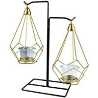 Xiton Hierro geom&eacute;trica de Escritorio candelabro decoraci&oacute;n Tabla Vela de la Boda Inicio puntales de Oro Colgando