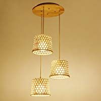 WANGLucky L&aacute;mpara de Techo de bamb&uacute; Natural Que Teje Alta Sombra Transparente de la l&aacute;mpara Dormitorio de la Sala de Estar del Restaurante l&aacute;mpara de Techo del caf&eacute;