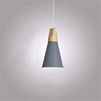 Cwill Colgante de madera modernas Lamparas luces coloridas l&aacute;mpara de luminaria de aluminio sombra Comedor luces l&aacute;mpara colgante para la iluminaci&oacute;n del hogar,gris,S