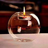 Calistouk 1pc Cristal Portavelas de vidrio Candelero como a mano fino &uacute;til