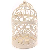 Leisial - Rom&aacute;ntico candelabro de hierro calado de estilo Vintage Cl&aacute;sico, decoraci&oacute;n europea, 14 x 8&nbsp;cm