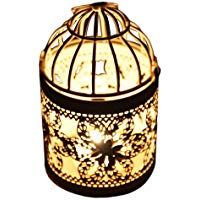 Leisial Birdcage-Forma de Metal Hierro Hueca Candelabro Rom&aacute;ntica Vela Portavela Vintage Classic Decoraci&oacute;n de Boda Hogar,14*8CM