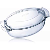 Pyrex 460A000/5043 - Cacerola ovalada de cristal con tapa, 5.8 L
