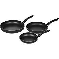 AmazonBasics - Set de sartenes antiadherentes, 3 piezas - 20 cm, 25 cm y 30 cm