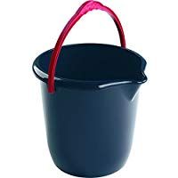 Hega Cubo de Agua Redondo C/Pico 10 L, Negro, 28 x 28 x 26 cm, 1 Unidad