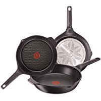 Tefal Aroma - Set de 3 sartenes de aluminio de 22, 24 y 26 cm, con antiadherente para todo tipo de cocinas incluido inducci&oacute;n