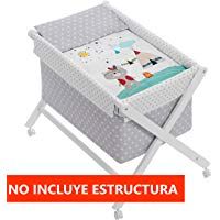 Vestidura Minicuna Tijeras mibebestore Blanco/Gris (No Incluye Estructura)