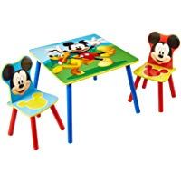 Mickey Mouse Conjunto de Mesa y Dos sillas, Madera, Azul, 63.00x63.00x45.00 cm