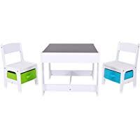 Baby Vivo Set Ni&ntilde;os Actividad Mesa con 2 Sillas Infantil Escritorio Juego Cajas Ni&ntilde;a y Ni&ntilde;o Hecho de Madera - MAX