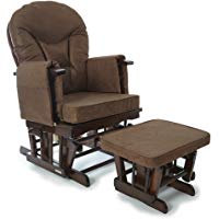 Marr&oacute;n Supremo Bambino tela Enfermer&iacute;a Glider/balanc&iacute;n/maternidad/alimentaci&oacute;n/Glider silla (con mecanismo de bloqueo y reposapi&eacute;s a juego gratuito)