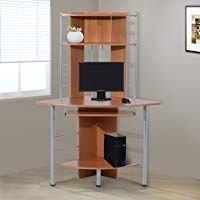 HOMCOM Mesa de Ordenador PC Escritorio Despacho 113x65x158cm Mobiliario Oficina Marron