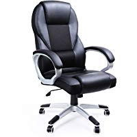 Songmics Racing Sillas de Escritorio de Oficina Giratoria Negro OBG22B