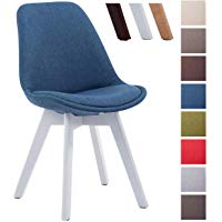 CLP Silla de Espera Borneo V2 Tapizada en Tela I Silla para Visita en Estilo N&oacute;rdico I Silla de Comedor con Base de Madera I Color: