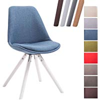CLP Silla de Visita Toulouse Rund en Tela I Silla Comedor con Respaldo I Silla de Espera con Base de Madera I Butaca de Sal&oacute;n N&oacute;rdica I Color: